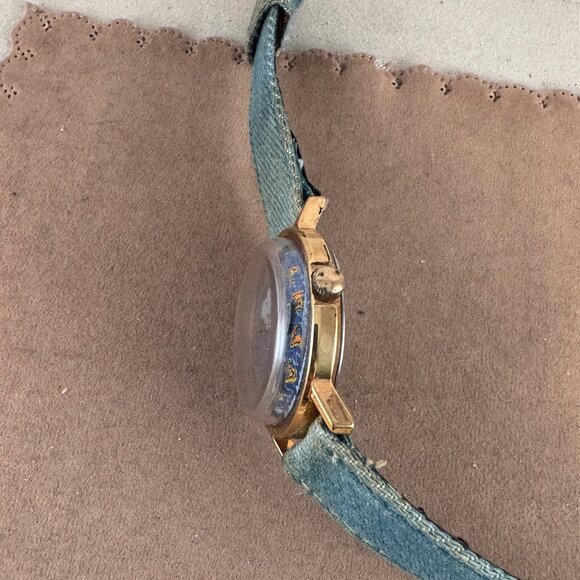 Vintage Snoopy Playing Tennis and original Faded Denim Blue strap main image 4